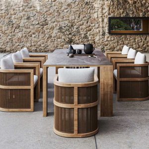 Courtyard Table And Chair Hotel Villa Aluminium Outdoor Furniture6
