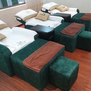 Ghe Foot Massage Nang Bang Dien Boc Ni Mau Xanh 805