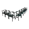 Hans J Wegner For Getama Dining Chairs With Wood Inlay On The Arms Set Of 8 3906